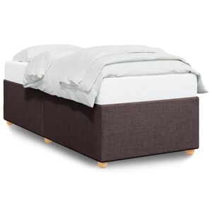 vidaXL Estrutura de cama sem colch&atilde;o 90x190 cm tecido castanho-escuro