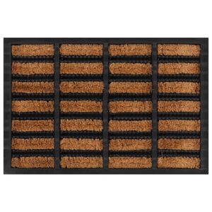 vidaXL Tapete de porta retangular 40x60 cm borracha e fibra de coco