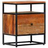 vidaXL Mesa de cabeceira 40x30x50 cm madeira recuperada maci&ccedil;a e a&ccedil;o