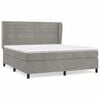 vidaXL Cama com molas/colch&atilde;o 160x200 cm veludo cinzento-claro