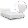 vidaXL Estrutura de cama 100x200 cm couro artificial branco