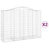 vidaXL Cestos gabi&atilde;o arqueados 2pcs 200x50x140/160cm ferro galvanizado