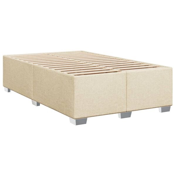 vidaXL Estrutura de cama sem colch&atilde;o 120x200 cm tecido cor creme