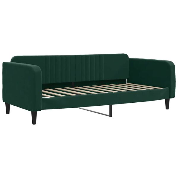 vidaXL Sof&aacute;-cama com colch&atilde;o 100x200 cm veludo verde-escuro