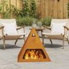vidaXL Fire Pit Castanho 50 x 50 x 51 cm Aço corten