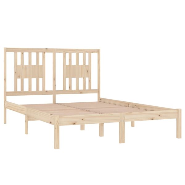 vidaXL Estrutura de cama pequena casal 120x190 cm pinho maci&ccedil;o