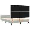 vidaXL Cama Box com cabeceira Cinzento-claro 160 x 200 cm Veludo