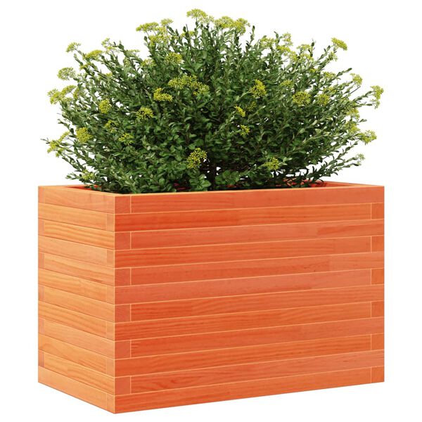 vidaXL Vaso/floreira de jardim 70x40x46 cm pinho maci&ccedil;o castanho mel