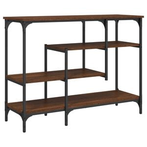vidaXL Mesa consola c/ prateleiras 100x35x75 cm carvalho castanho