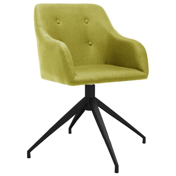 vidaXL Cadeiras de jantar girat&oacute;rias 4 pcs tecido verde