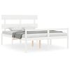 vidaXL Cama para idosos com cabeceira 160x200 cm madeira maci&ccedil;a branco