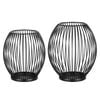 HI Conjunto de porta-velas 2 pcs preto