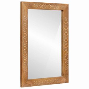 vidaXL Espelho de banheiro Retangular Marrom Claro 50 x 2,5 x 70 cm