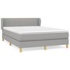 vidaXL Cama com molas/colch&atilde;o 140x200 cm tecido cinzento-claro