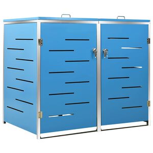 vidaXL Abrigo duplo para caixote do lixo 138x77,5x115 cm a&ccedil;o inox