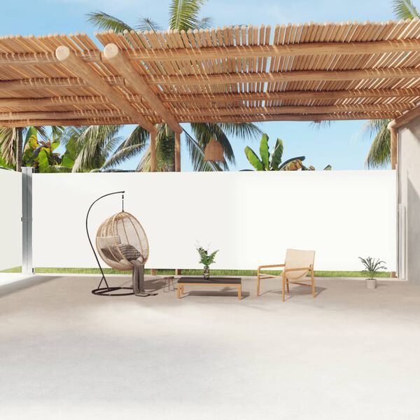 vidaXL Toldo lateral retrátil 220x1200 cm cor creme