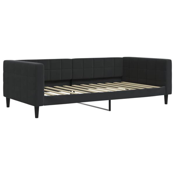 vidaXL Sofá-cama com gavetão e colchões 100x200 cm veludo preto
