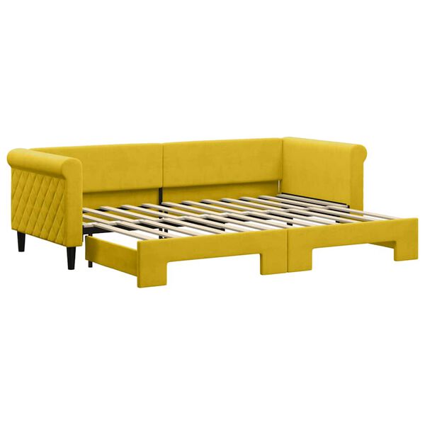 vidaXL Sof&aacute;-cama com gavet&atilde;o 80x200 cm veludo amarelo