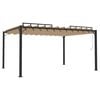 vidaXL Gazebo c/ telhado persiana 3x4 m tecido cinza-acast. e alum&iacute;nio