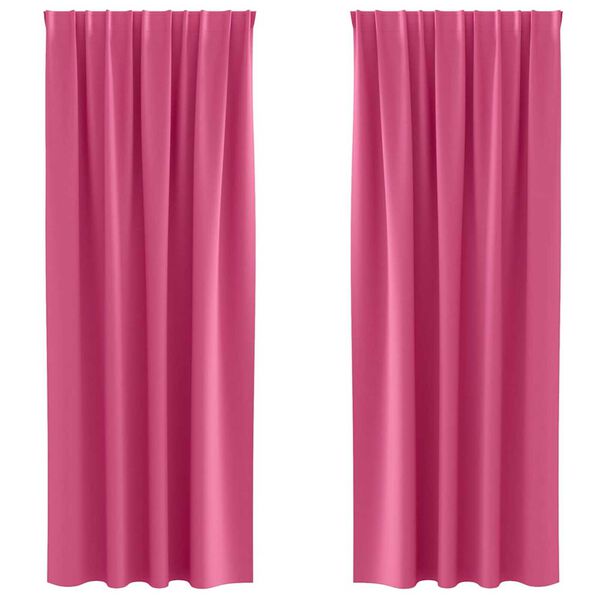 vidaXL Cortinas Blackout com Argolas 2 pcs Rosa Brilhante 260 x 140 cm