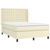 vidaXL Cama box spring c/ colch&atilde;o/LED 140x200cm couro artificial creme