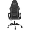 vidaXL Cadeira gaming massagens couro artificial preto e cinzento