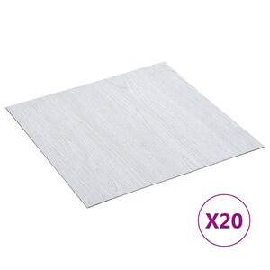 vidaXL T&aacute;buas de soalho autoadesivas 20 pcs 1,86 m&sup2; PVC branco