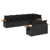 vidaXL 8 pcs conjunto sof&aacute;s de jardim com almofad&otilde;es vime PE preto