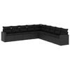 vidaXL 9 pcs conjunto de sof&aacute;s p/ jardim c/ almofad&otilde;es vime PE preto