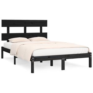 vidaXL Estrutura de cama 200x200 cm madeira maci&ccedil;a preto