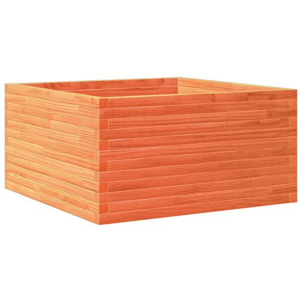 vidaXL Vaso/floreira de jardim 90x90x46 cm pinho maci&ccedil;o castanho-mel