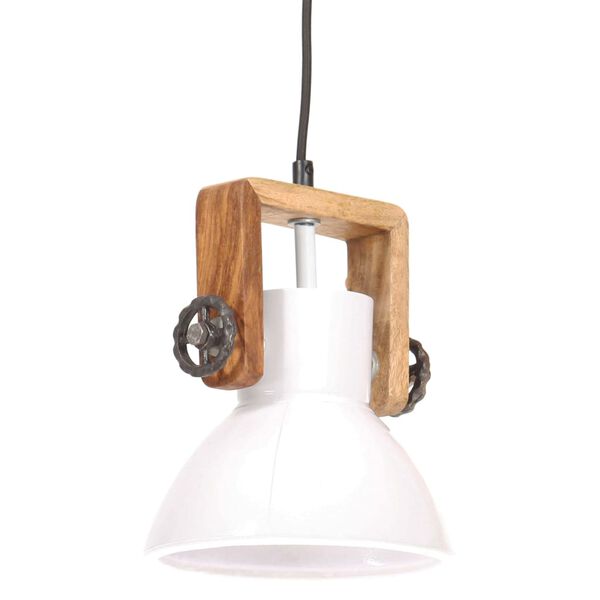 vidaXL Candeeiro suspenso industrial redondo 25 W 19 cm E27 branco