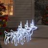 vidaXL Figuras de rena de Natal 3 pcs 60x30x60 cm branco frio