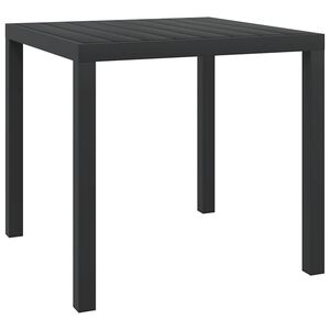 vidaXL Mesa de jardim em alumínio e WPC 80x80x74 cm preto