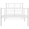 vidaXL Estrutura de cama com cabeceira e pés 90x200 cm metal branco
