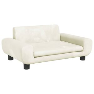 vidaXL Sof&aacute; infantil 70x45x33 cm veludo cor creme
