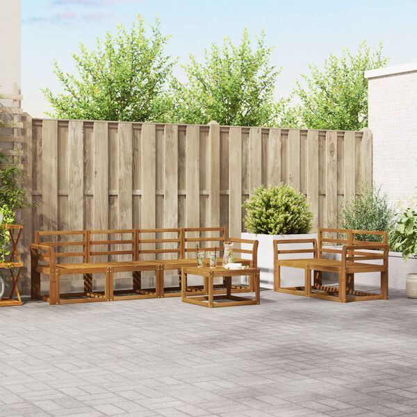 vidaXL Conjunto de Sof&aacute;s para Exterior 7 pcs Natural