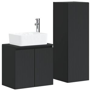vidaXL Conjunto de M&oacute;veis para Banheiro 2 unid. Preto