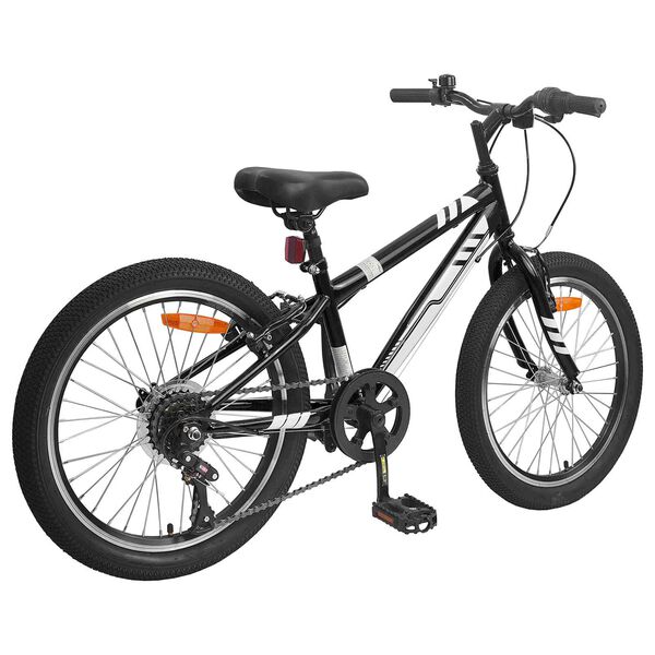 vidaXL Bicicleta de Montanha 24 Polegadas 6-Speed para 8-12 anos Preto