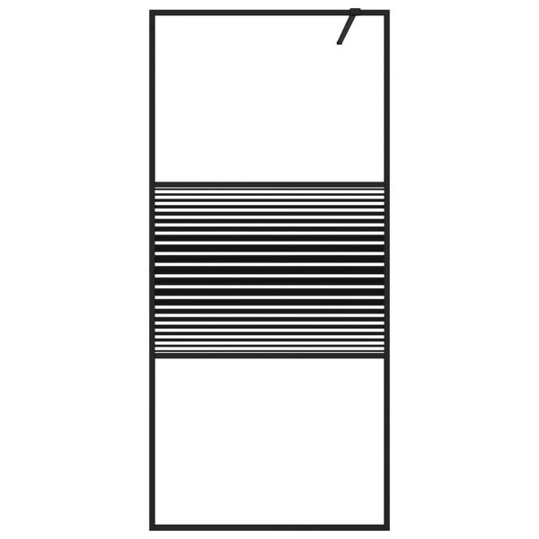 vidaXL Divis&oacute;ria de chuveiro c/ vidro ESG transparente 90x195 cm preto