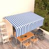 vidaXL Toldo retr&aacute;til autom&aacute;tico com estore 5x3 m azul e branco