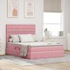 vidaXL Cama com arruma&ccedil;&atilde;o e colch&atilde;o Rosa 140 x 190 cm Veludo