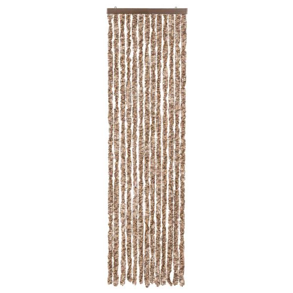 vidaXL Cortina anti-insetos 56x200 cm chenille bege e castanho-escuro