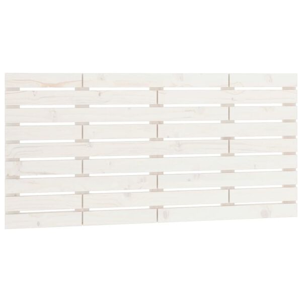 vidaXL Cabeceira de parede 141x3x63 cm madeira de pinho maciça branco