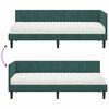 vidaXL Estrutura de Cama de Canto com Colch&atilde;o 2 pcs Verde Veludo