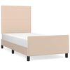 vidaXL Estrutura cama cabeceira 100x200 cm couro artificial cappuccino