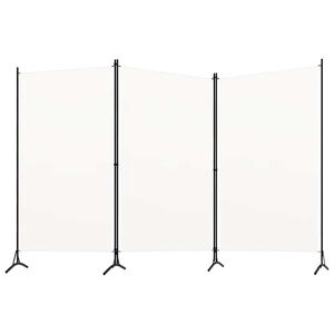 vidaXL Divis&oacute;ria de quarto com 3 pain&eacute;is 260x180 cm tecido branco