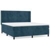 vidaXL Cama com molas/colch&atilde;o 180x200 cm veludo azul-escuro