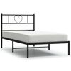vidaXL Estrutura de cama metal s/ colch&atilde;o c/ cabeceira 75x190 cm preto