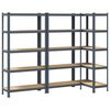 vidaXL Prateleiras de armazenamento de 5 camadas 3 pcs a&ccedil;o antracite